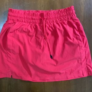 Women's Red Elastic Waist Shorts